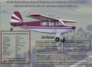 BEARHAWK LSA STOL PLANS AND INFORMATION SET FOR HOMEBUILD AIRCRAFT - MODERN CUB