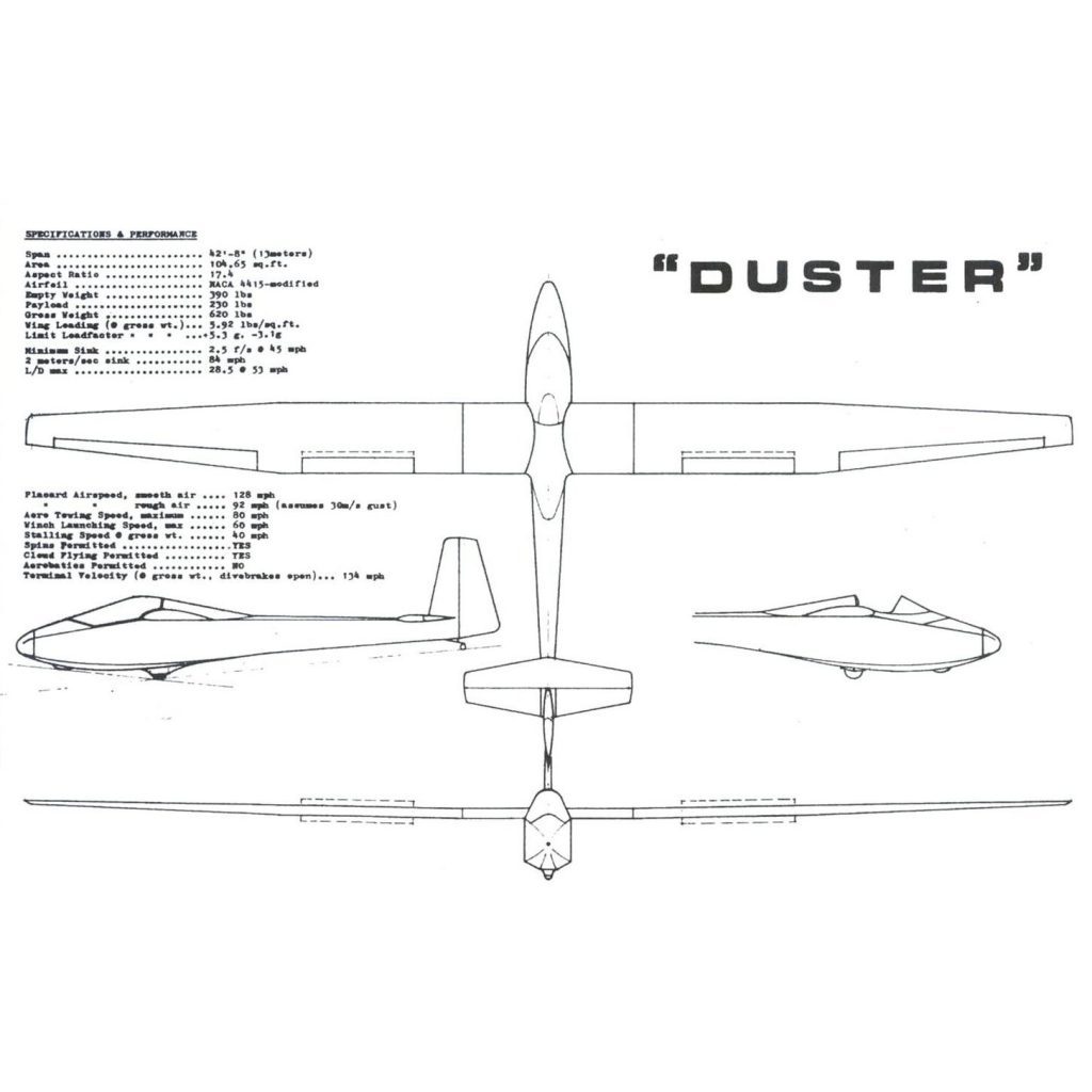 BJ1B DUSTER SAILPLANE PLANS AND MANUALS PLUS INFO PACK FOR HOMEBUILD