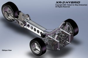 Riley XR3 Plug-In Hybrid 125-225MPGe Vehicle in CAD You can build it from plans!