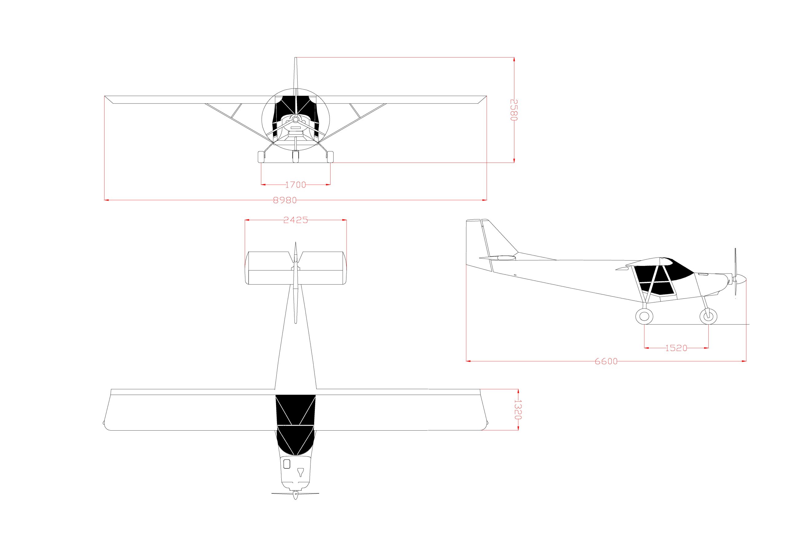ICP Savannah-S - 3 views - buy on buildandfly.shop aircraft plans and manuals